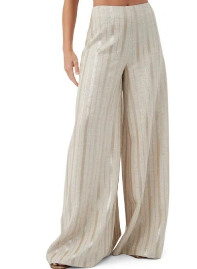 Trina Turk Linen Sequin Striped Nice Pant