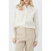 Trina Turk Litsa Silk Blend Button-up Shirt In White