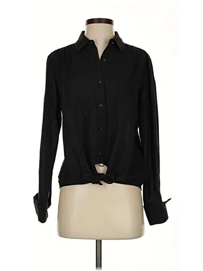 Pre-owned Trina Turk Long Sleeve Blouse In Black