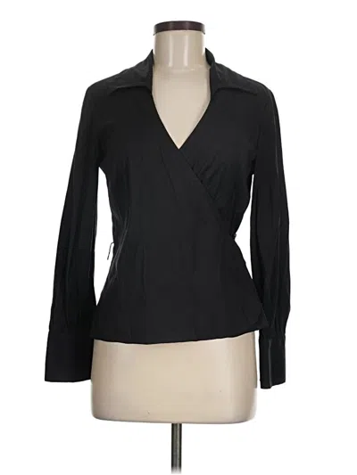 Pre-owned Trina Turk Long Sleeve Blouse In Black