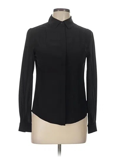Pre-owned Trina Turk Long Sleeve Blouse In Black