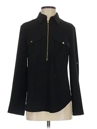 Pre-owned Trina Turk Long Sleeve Blouse In Black
