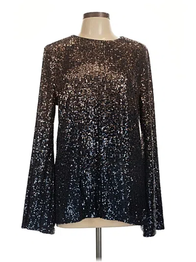 Pre-owned Trina Turk Long Sleeve Blouse In Black