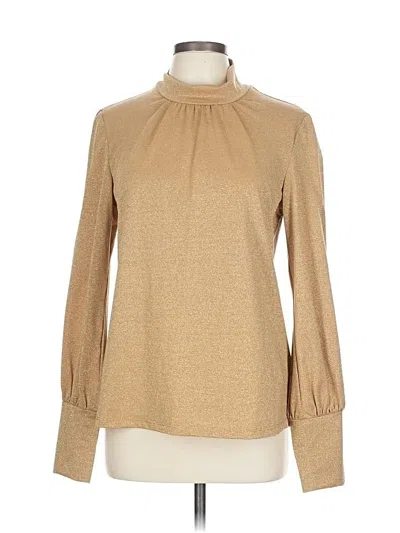 Pre-owned Trina Turk Long Sleeve Blouse In Brown
