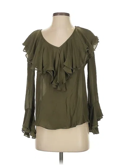 Pre-owned Trina Turk Long Sleeve Blouse In Green