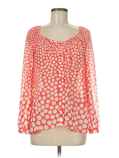 Pre-owned Trina Turk Long Sleeve Blouse In Orange
