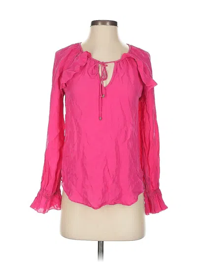Pre-owned Trina Turk Long Sleeve Blouse In Pink