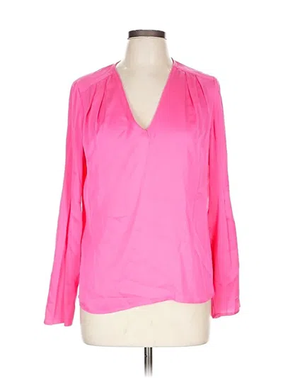 Pre-owned Trina Turk Long Sleeve Blouse In Pink