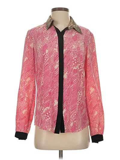Pre-owned Trina Turk Long Sleeve Blouse In Pink