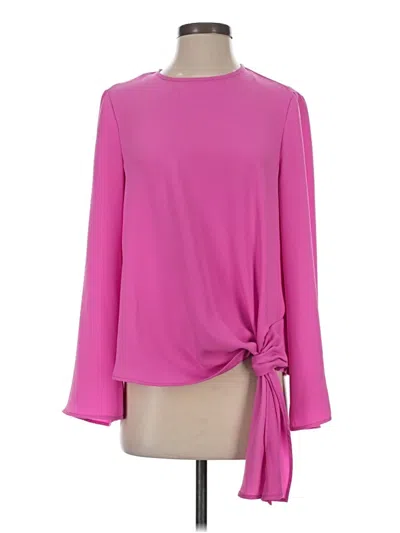 Pre-owned Trina Turk Long Sleeve Blouse In Pink