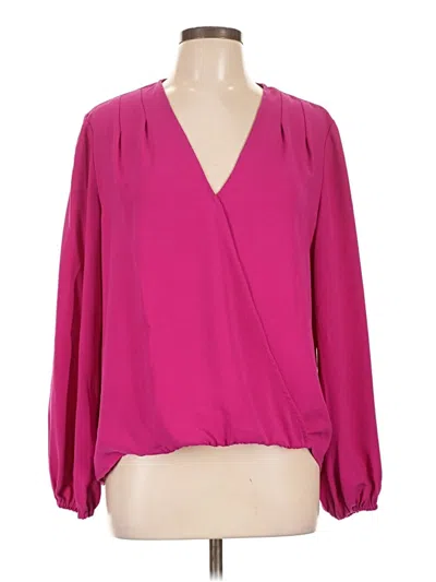 Pre-owned Trina Turk Long Sleeve Blouse In Pink