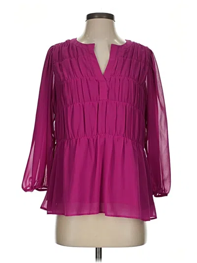 Trina Turk Long Sleeve Blouse In Purple