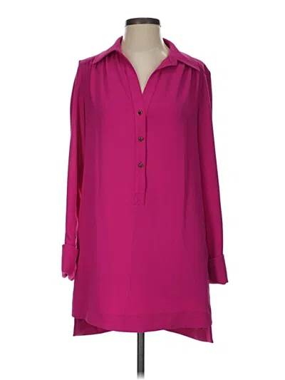 Pre-owned Trina Turk Long Sleeve Blouse In Purple