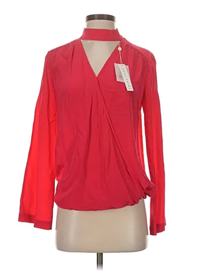 Pre-owned Trina Turk Long Sleeve Blouse In Red