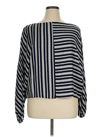 Pre-owned Trina Turk Long Sleeve Top Blue One Shoulder Neckline Tops
