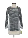 Trina Turk Long Sleeve Top Gray Boatneck Tops In Gray