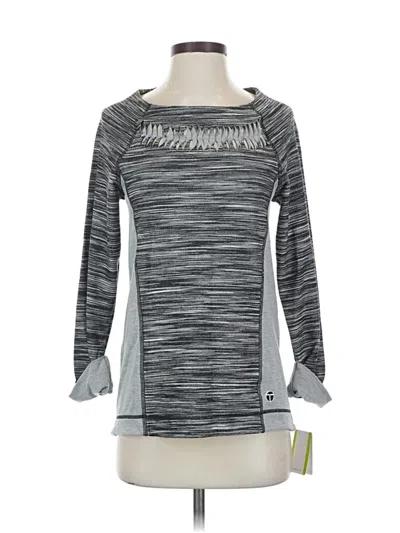 Trina Turk Long Sleeve Top Gray Boatneck Tops