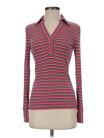 Pre-owned Trina Turk Long Sleeve Top Red Turtleneck Tops