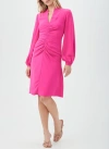 Trina Turk Lora Ruched Blouson-sleeve Dress In Petal Pink