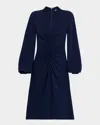 Trina Turk Lora Split Neck Dress In Indigo In Indigo