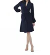 Trina Turk Lora Split Neck Dress In Indigo In Blue