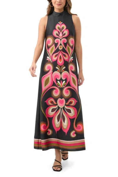 Trina Turk Loveage Printed Mock Neck Maxi Dress In Multi