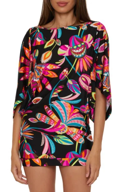 Trina Turk Luminary Cover-uptunic In Black Multi