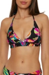 Trina Turk Luminary Reversible Bikini Top In Black Multi