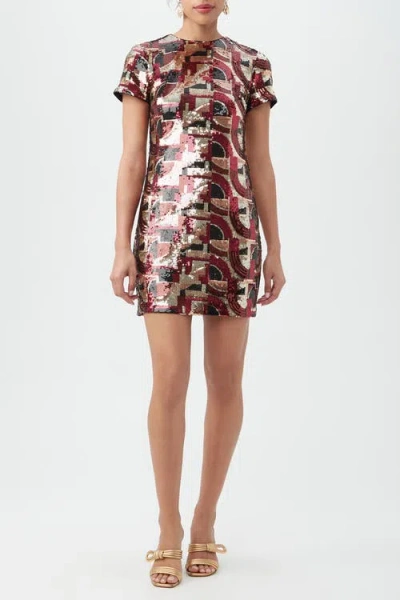 TRINA TURK TRINA TURK LUPINE 2 SEQUIN T-SHIRT DRESS