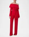 Trina Turk Lyndi Off-shoulder Foldover Top In Red Spark