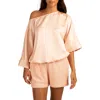 Trina Turk Lyric One-shoulder Satin Top In Strawberry Fields