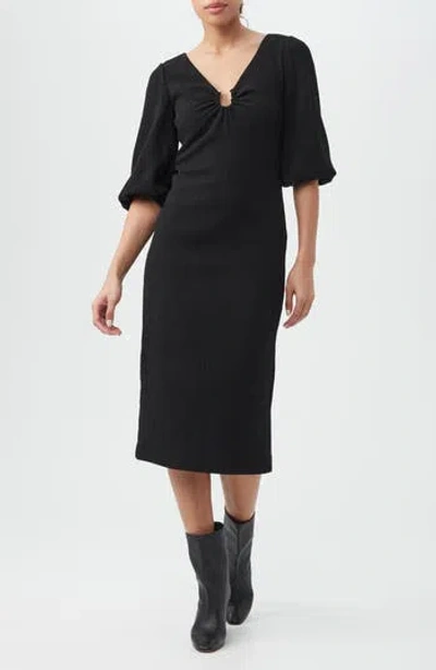Trina Turk Madeline Textured Midi Dress In Black