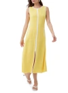 Trina Turk Magnifique Front Slit Midi Dress In Lavandou Lemon