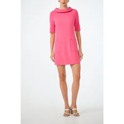 Trina Turk Maleko Folded Neckline Dress In Pink