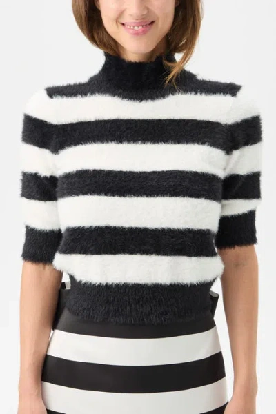 Trina Turk Mali Mock Neck Fuzzy Sweater In Multi