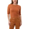 Trina Turk Maliah Fuzzy Elbow Sleeve Sweater In Brown