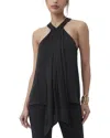 Trina Turk Mallie Silk-blend Top In Black