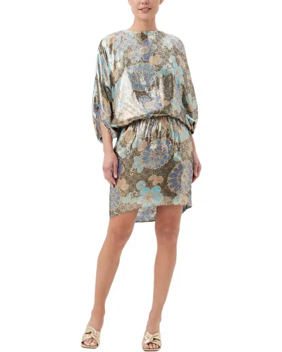 Trina Turk Manhattan Silk-blend Dress In Blue