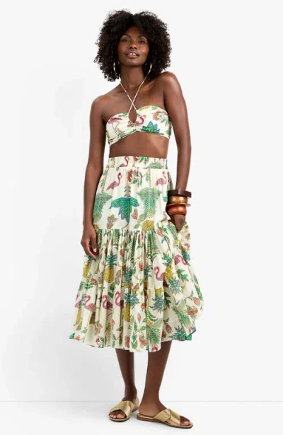 Trina Turk Marsay Flamingo Fizz Voile Skirt In Multi