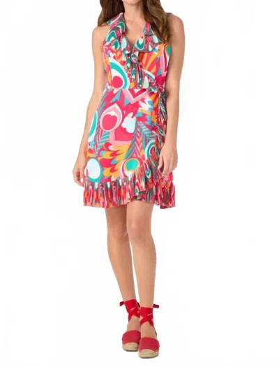 Trina Turk Marseille Sleeveless Wrap Dress In Dramont In Pink