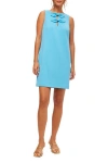 Trina Turk Martina Bow Sleeveless Mini Dress In Champion Cyan