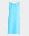 Trina Turk Martina Bow Sleeveless Mini Dress In Champion Cyan