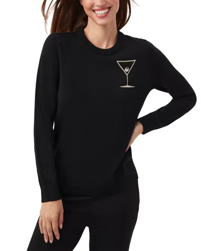 Trina Turk Martini Crewneck Wool Sweater In Black