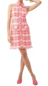 Trina Turk Mirabella Check-print Tweed Halter Mini Dress In Multi
