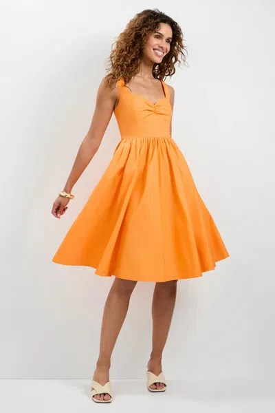 Trina Turk Mirabello Sweetheart Neck Midi Dress In Orange