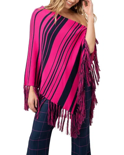 Trina Turk Mirador Poncho In Ink/trina Pink