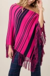 Trina Turk Mirador Poncho In Ink/trina Pink