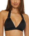 Trina Turk Womens Monaco Hardware Trim Halter Bikini Top Monaco Ruched Sash High Waist Bikini Bottoms In Black
