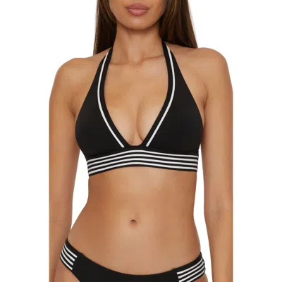 Trina Turk Monaco Halter Swim Top In Black