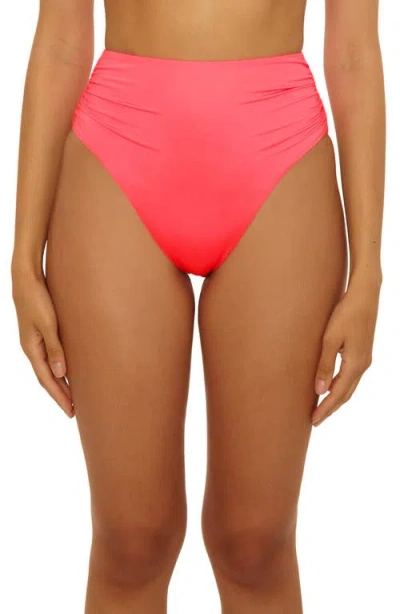 Trina Turk Monaco High Waist Bikini Bottoms In Pink